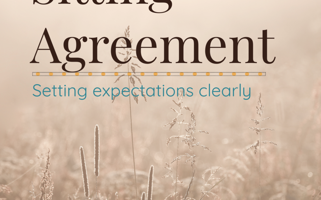 House sitting agreement cover page with calm editorial photography and the title Setting expectations clearly